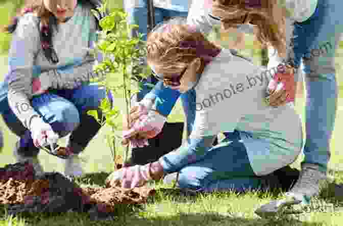 A Group Of Volunteers Planting Trees In A Local Park. Earth In Human Hands: Shaping Our Planet S Future