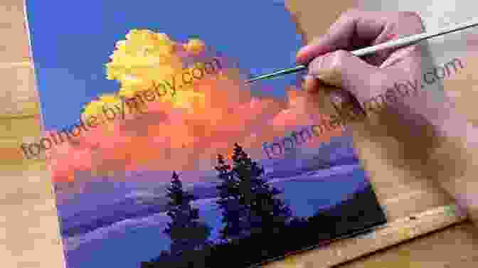 A Serene Acrylic Painting Of A Cloud Filled Sky At Sunset Sea Sky In Acrylics: Techniques Inspiration