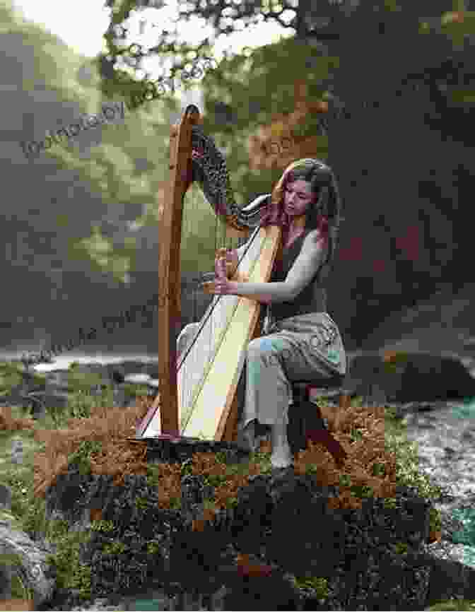 Anya, The Young Harpist, Plays Her Harp In A Lush Forest. The Littlest Harpist (English Version)