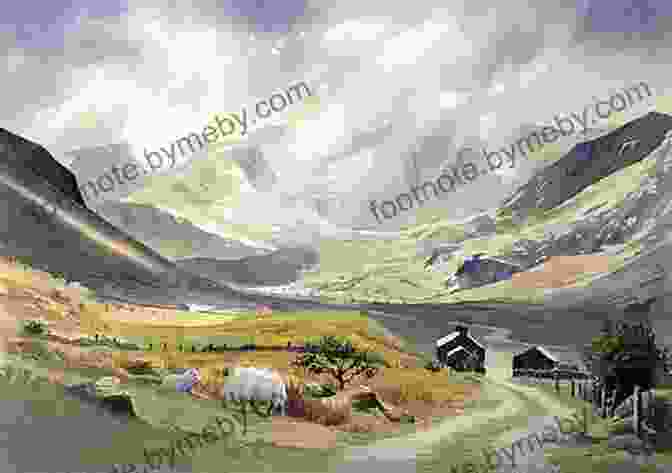 David Bellamy's Watercolor Painting Of A Moorland Landscape With Rolling Hills And Grazing Sheep David Bellamy S Mountains Moorlands In Watercolour