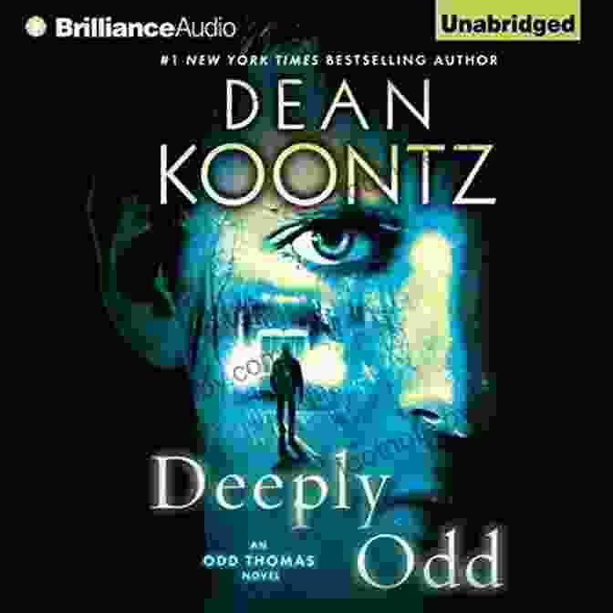 Deeply Odd Book Cover Featuring A Silhouette Of Odd Thomas Standing In A Misty Forest With A Ghostly Figure Looming Behind Him. Deeply Odd: An Odd Thomas Novel