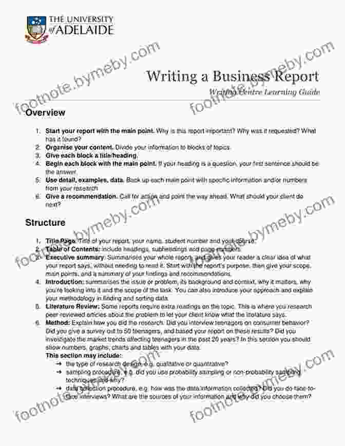 Logical Structure Professional Report Writing David Blaze