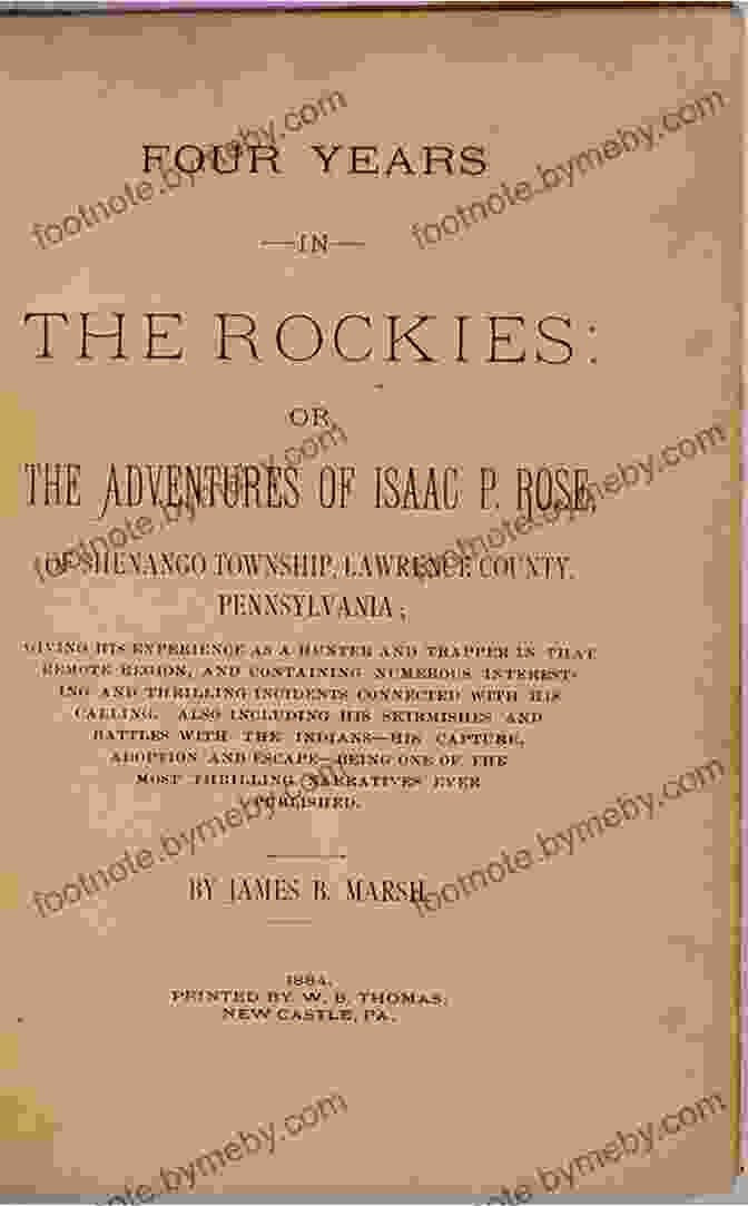 Or: The Adventures Of Isaac Rose Book Cover Featuring A Young Boy Standing On A Cliff Overlooking A Vast And Rugged Landscape Four Years In The Rockies: Or The Adventures Of Isaac P Rose